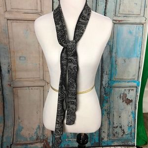 Thin Black & White Blouse Scarf